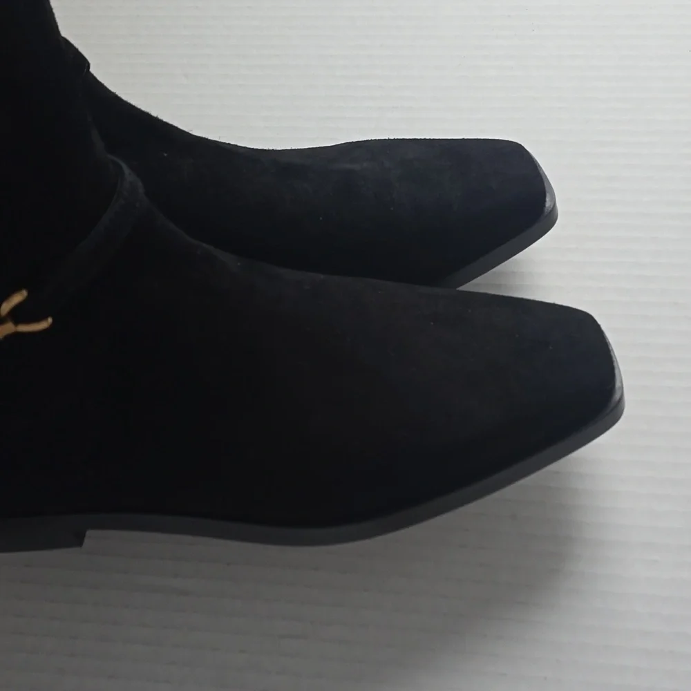 Sam Edelman Clive Black Suede Tall Boots Sz 7.5